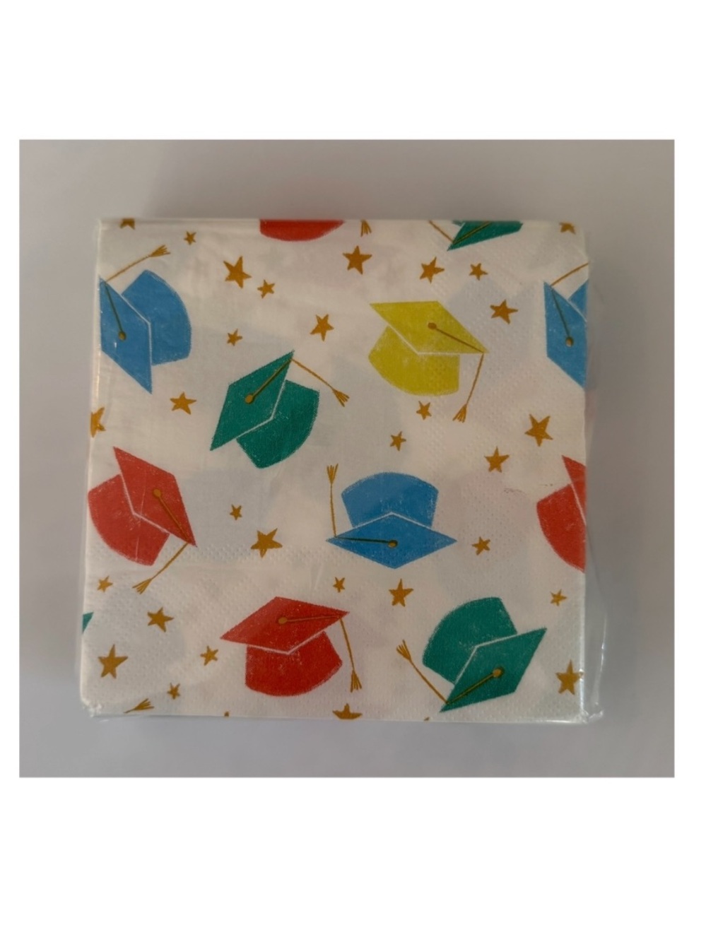 Graduation nwt Multicolor Caps - White paper napkins 2 packs of 40